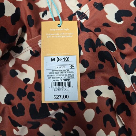 Leopard Print High Neck Keyhole Tankini Top | Kona Sol | Medium (8/10) - Picture 8 of 10